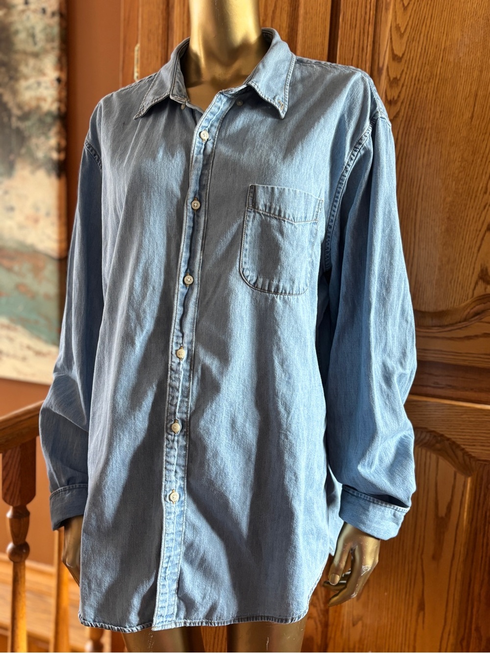 J. Crew Light Blue Denim Button-Down Shirt